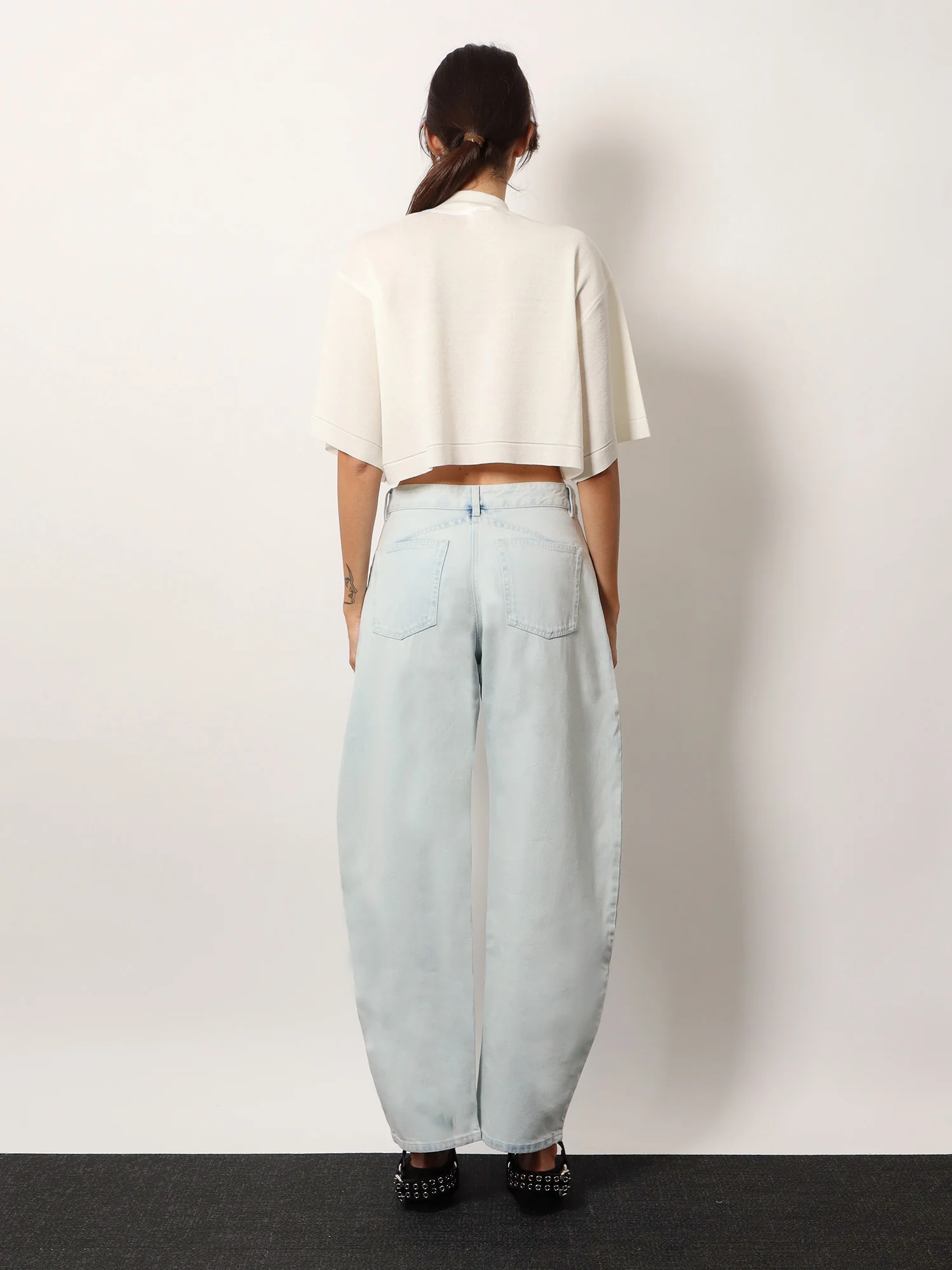 Cropped cotton blend top - Image 3