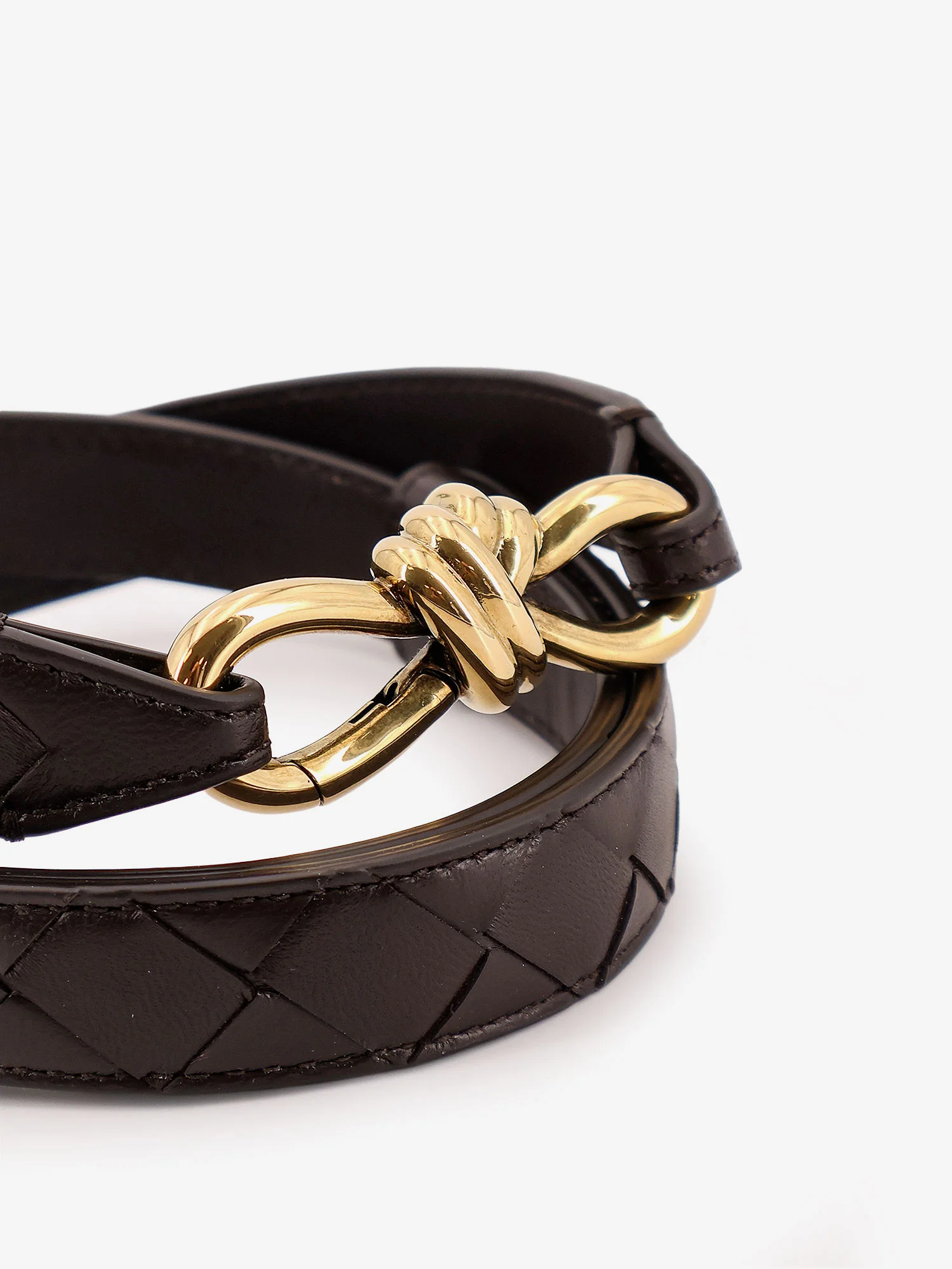 Leather belt with Intrecciato motif - Image 3