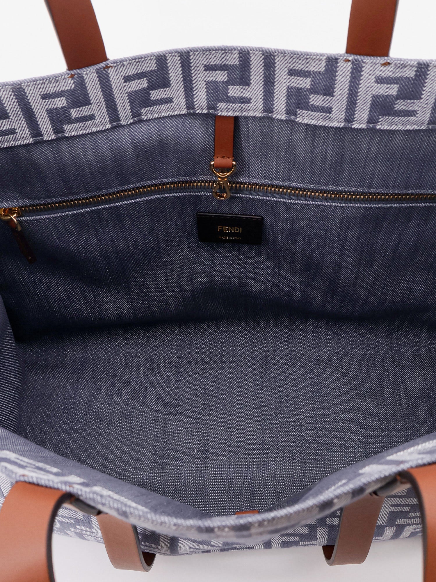 Summer Tote FF jacquard fabric shoulder bag with fringes - Image 5