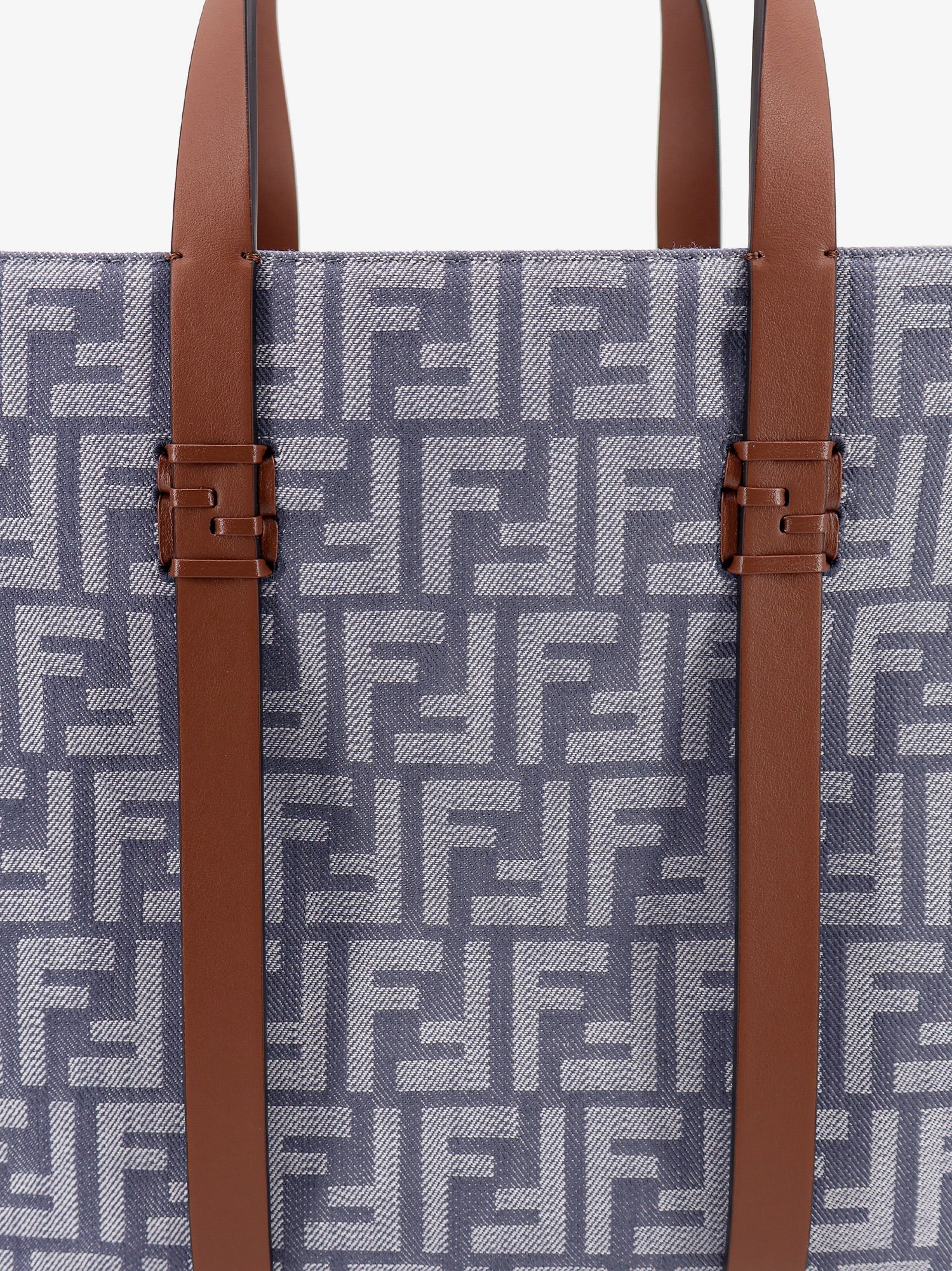 Summer Tote FF jacquard fabric shoulder bag with fringes - Image 6